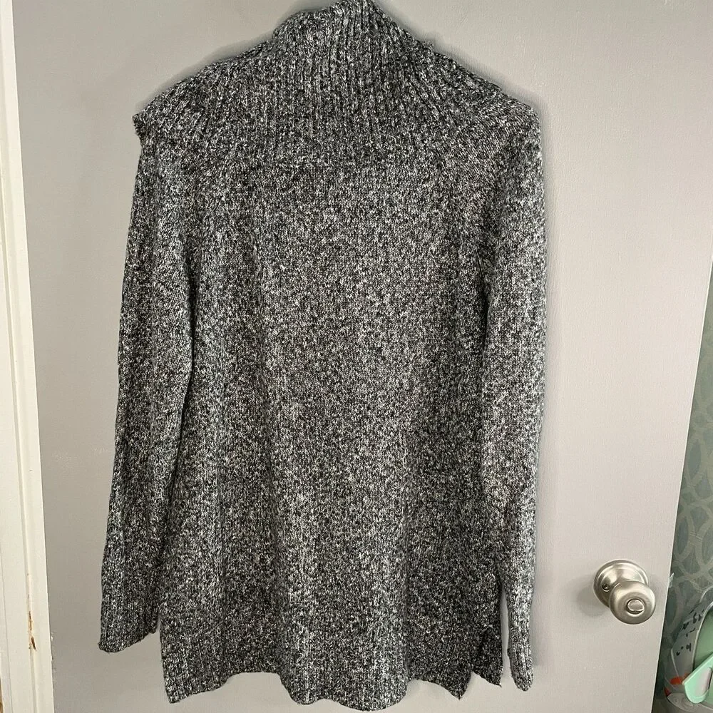 Michael Kors Womens M Marled Cowl Neck Long Sleeve Pullover Sweater Zip Pockets